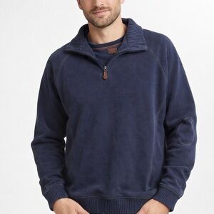 Eddie Bauer Men's Navy Quarter-Zip Fleece Pullover